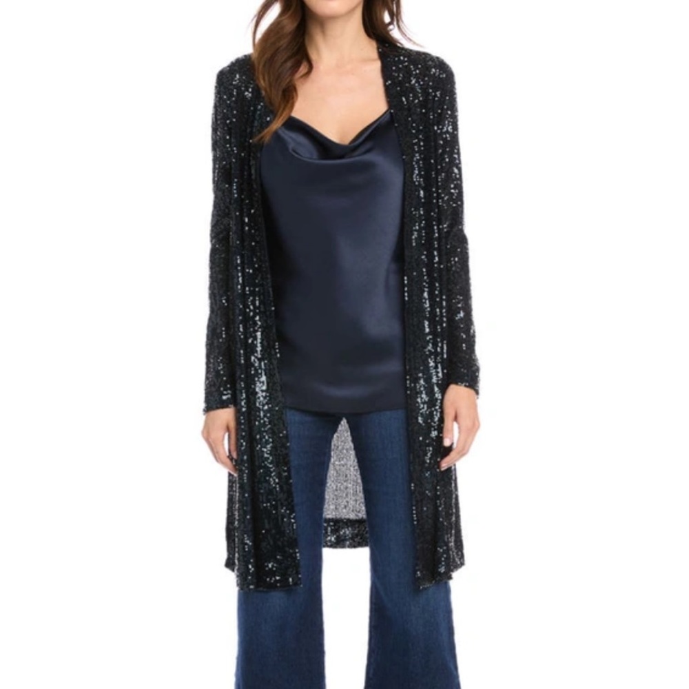 Fifteen Twenty black sequin duster Medium